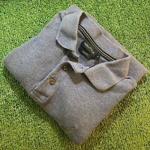 Nautica Men's Golf Shirt Slim Fit Blue Size Medium